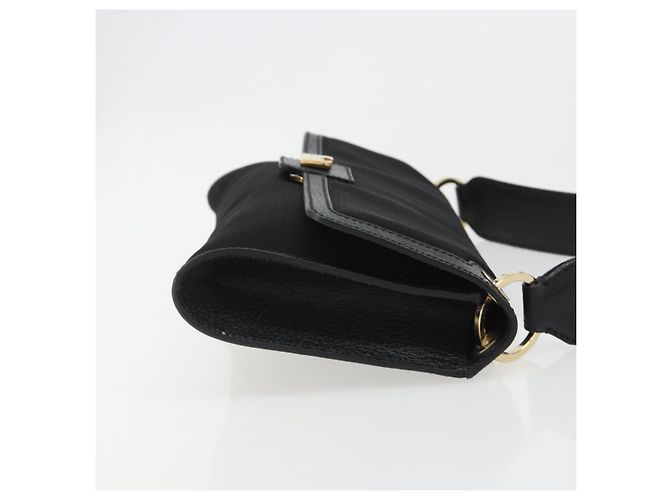 Salvatore Ferragamo Shoulder Bag Canvas Black Gold Auth BA13524V Golden - view 3