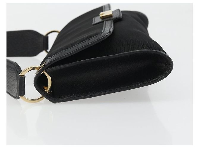 Salvatore Ferragamo Shoulder Bag Canvas Black Gold Auth BA13524V Golden - view 4