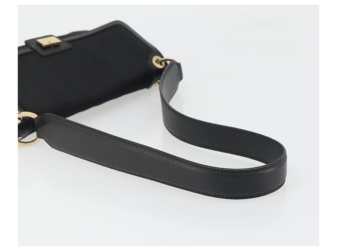 Salvatore Ferragamo Shoulder Bag Canvas Black Gold Auth BA13524V Golden - view 7