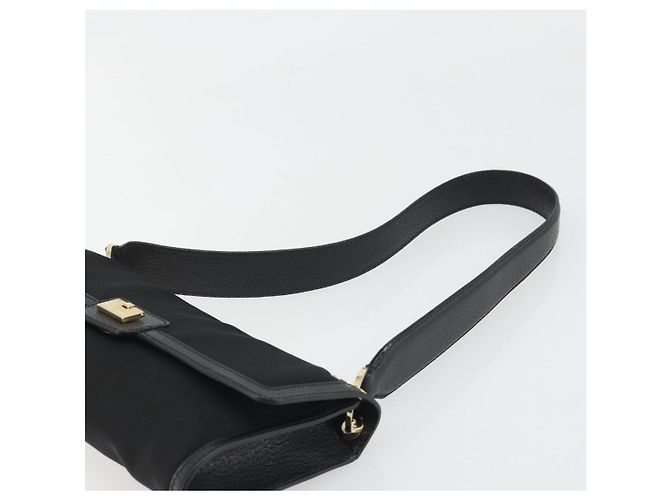 Salvatore Ferragamo Shoulder Bag Canvas Black Gold Auth BA13524V Golden - view 8