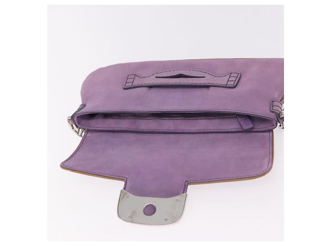 Autre Marque Borsa a tracolla TOD'S in pelle scamosciata viola e argento Auth am11976V Porpora - vista 10