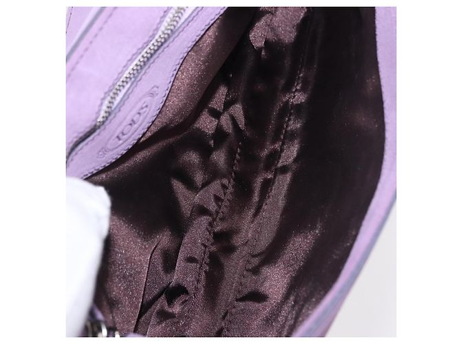 Autre Marque Borsa a tracolla TOD'S in pelle scamosciata viola e argento Auth am11976V Porpora - vista 11