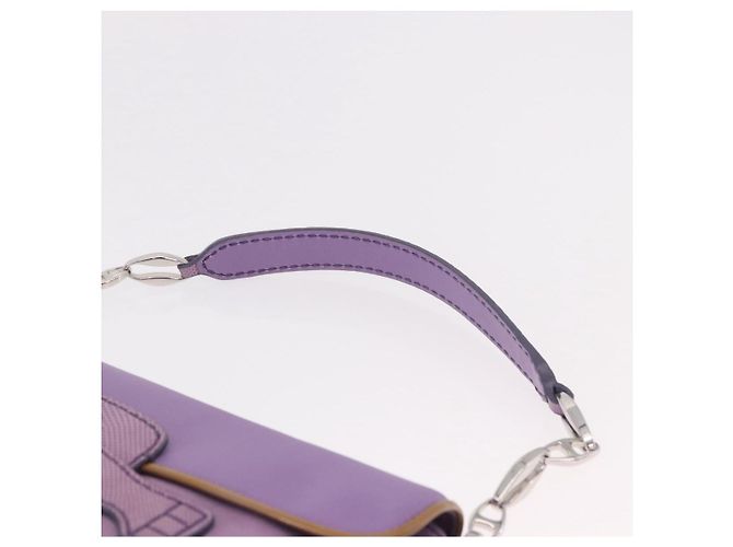Autre Marque Borsa a tracolla TOD'S in pelle scamosciata viola e argento Auth am11976V Porpora - vista 14