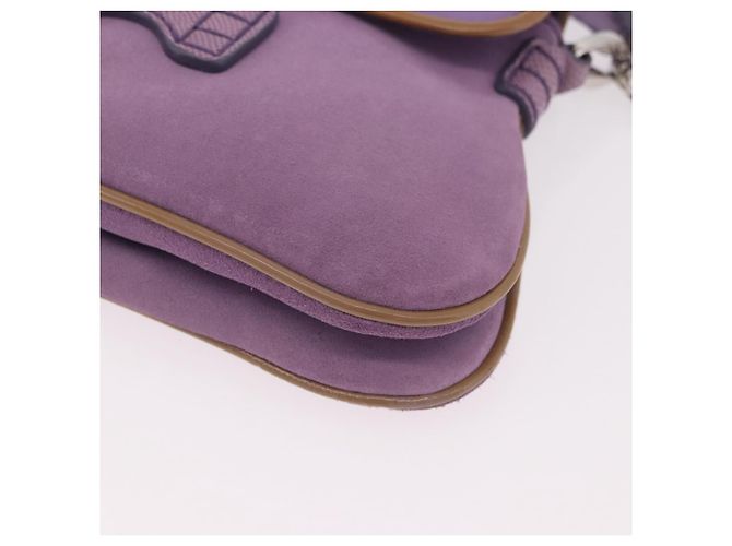 Autre Marque Borsa a tracolla TOD'S in pelle scamosciata viola e argento Auth am11976V Porpora - vista 15