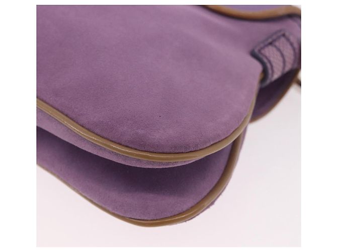 Autre Marque Borsa a tracolla TOD'S in pelle scamosciata viola e argento Auth am11976V Porpora - vista 17