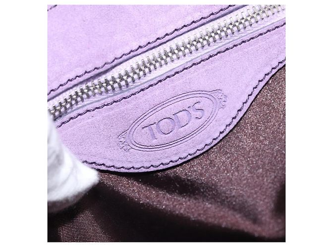 Autre Marque Borsa a tracolla TOD'S in pelle scamosciata viola e argento Auth am11976V Porpora - vista 19
