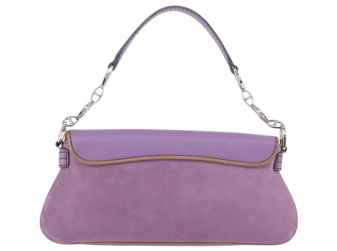 Autre Marque Borsa a tracolla TOD'S in pelle scamosciata viola e argento Auth am11976V Porpora - vista 2