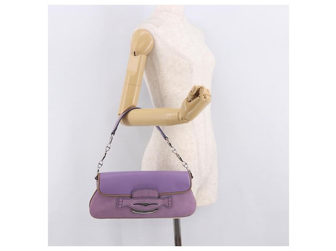 Autre Marque Borsa a tracolla TOD'S in pelle scamosciata viola e argento Auth am11976V Porpora - vista 24