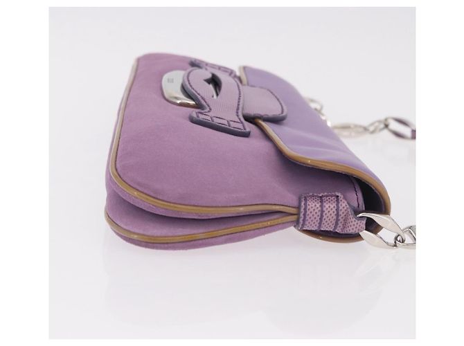 Autre Marque Borsa a tracolla TOD'S in pelle scamosciata viola e argento Auth am11976V Porpora - vista 3