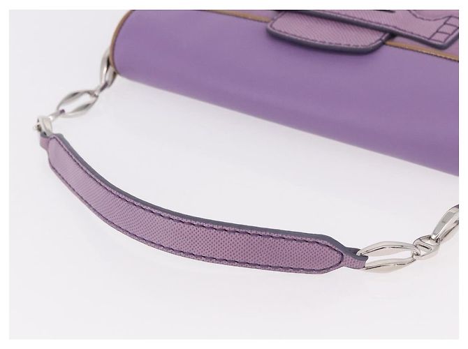 Autre Marque Borsa a tracolla TOD'S in pelle scamosciata viola e argento Auth am11976V Porpora - vista 7