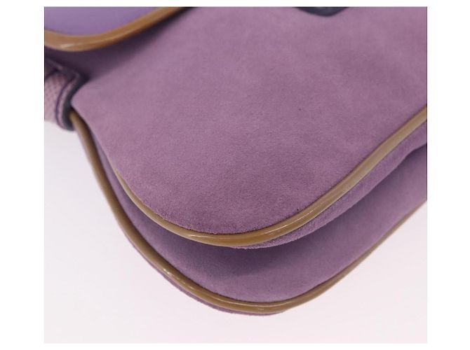 Autre Marque Borsa a tracolla TOD'S in pelle scamosciata viola e argento Auth am11976V Porpora - vista 8