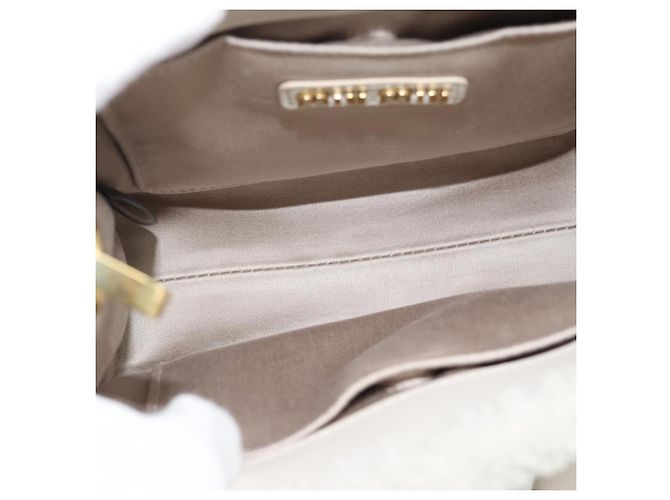 Borsa Miu Miu Shearing 2way White Gold Auth ka4884SAM Bianco D'oro - vista 11