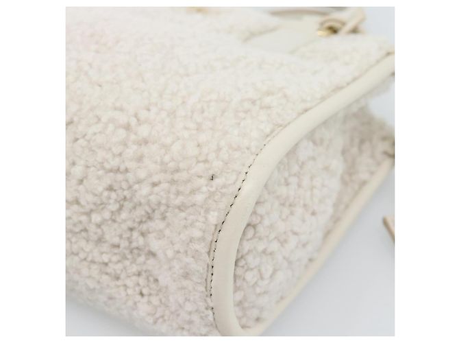 Borsa Miu Miu Shearing 2way White Gold Auth ka4884SAM Bianco D'oro - vista 15
