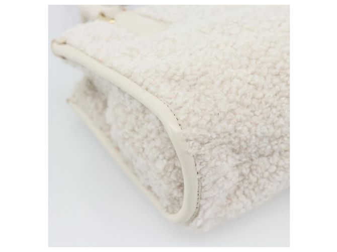 Borsa Miu Miu Shearing 2way White Gold Auth ka4884SAM Bianco D'oro - vista 18