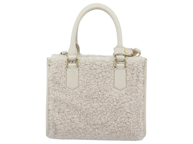 Borsa Miu Miu Shearing 2way White Gold Auth ka4884SAM Bianco D'oro - vista 2