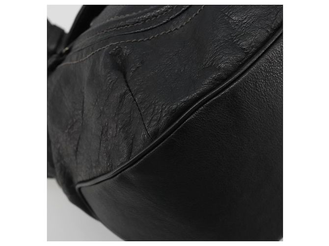Borsa Tote BURBERRY in pelle nera Auth 188086A Nero - vista 14