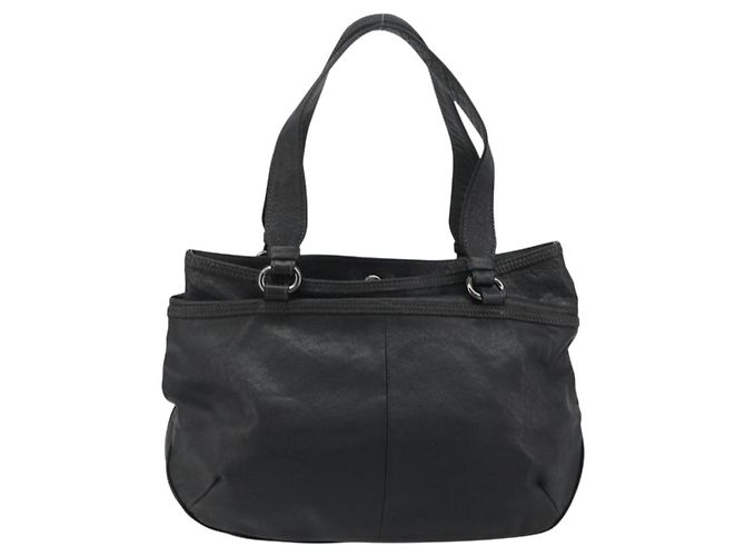 Borsa Tote BURBERRY in pelle nera Auth 188086A Nero - vista 2
