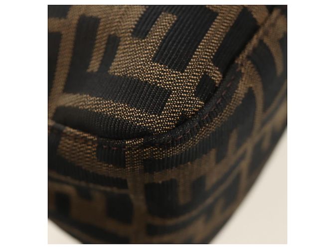 FENDI Zucca Canvas Mamma Baguette Mini Shoulder Bag Black Brown Auth yk20529SAM Marrone Nero - vista 17