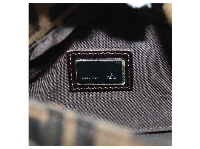 FENDI Zucca Canvas Mamma Baguette Mini Shoulder Bag Black Brown Auth yk20529SAM Marrone Nero - vista 21