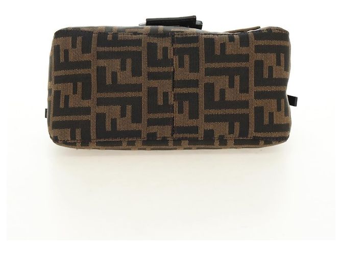 FENDI Zucca Canvas Mamma Baguette Mini Shoulder Bag Black Brown Auth yk20529SAM Marrone Nero - vista 5