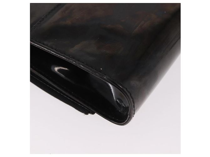 Borsa a tracolla con catena Vara Ribbon Salvatore Ferragamo in vernice nera e oro Auth bs35689 Nero D'oro - vista 16