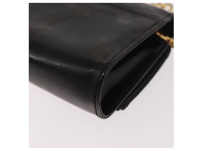 Borsa a tracolla con catena Vara Ribbon Salvatore Ferragamo in vernice nera e oro Auth bs35689 Nero D'oro - vista 17