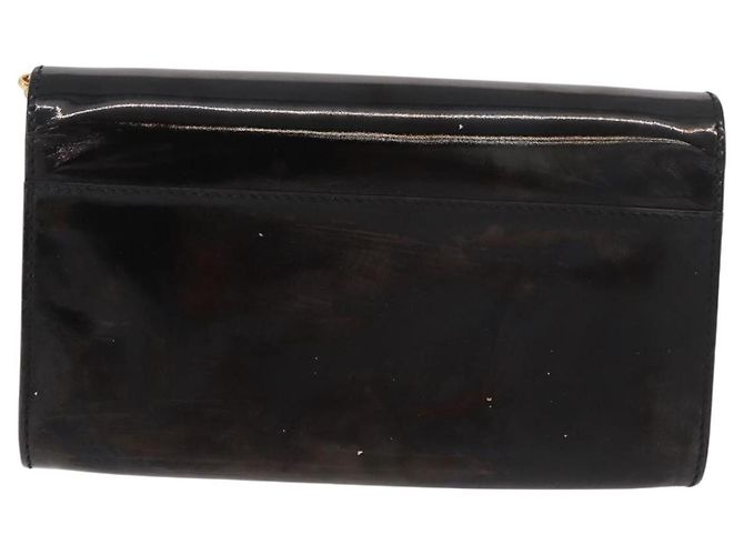 Borsa a tracolla con catena Vara Ribbon Salvatore Ferragamo in vernice nera e oro Auth bs35689 Nero D'oro - vista 2