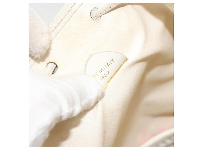 Céline Borsa a Spalla CELINE in Tela Macadam PVC Pelle Oro Bianco Auth 188363 D'oro - vista 12