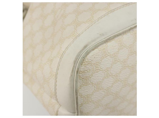 Céline Borsa a Spalla CELINE in Tela Macadam PVC Pelle Oro Bianco Auth 188363 D'oro - vista 15