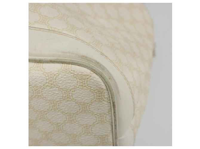 Céline Borsa a Spalla CELINE in Tela Macadam PVC Pelle Oro Bianco Auth 188363 D'oro - vista 16