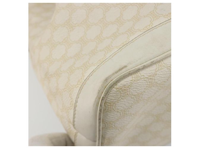 Céline Borsa a Spalla CELINE in Tela Macadam PVC Pelle Oro Bianco Auth 188363 D'oro - vista 17