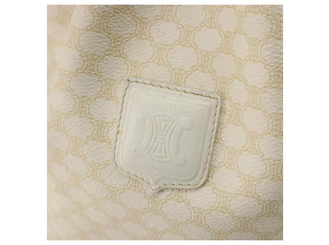 Céline Borsa a Spalla CELINE in Tela Macadam PVC Pelle Oro Bianco Auth 188363 D'oro - vista 18