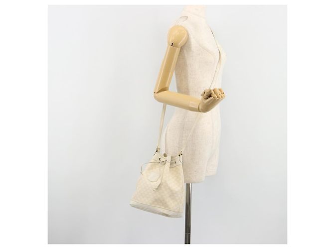 Céline Borsa a Spalla CELINE in Tela Macadam PVC Pelle Oro Bianco Auth 188363 D'oro - vista 22