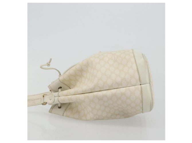 Céline Borsa a Spalla CELINE in Tela Macadam PVC Pelle Oro Bianco Auth 188363 D'oro - vista 4