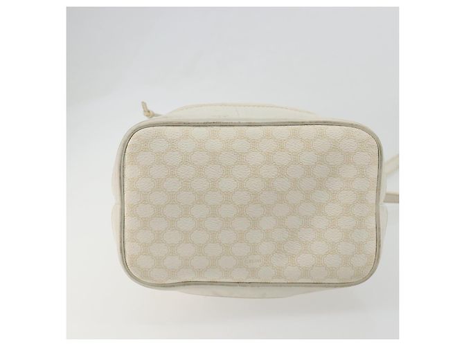 Céline Borsa a Spalla CELINE in Tela Macadam PVC Pelle Oro Bianco Auth 188363 D'oro - vista 5