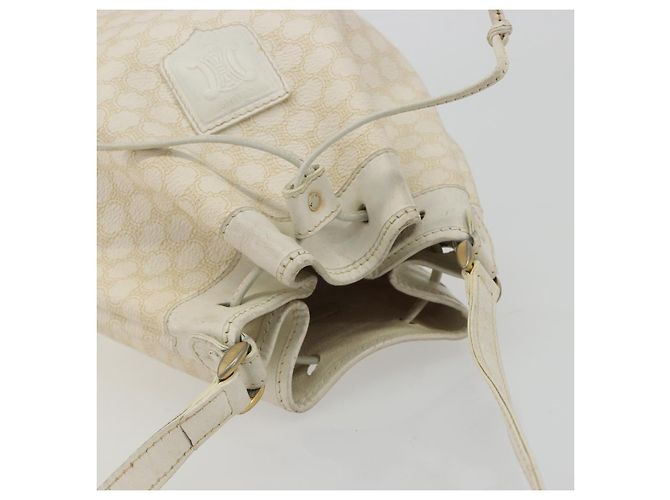 Céline Borsa a Spalla CELINE in Tela Macadam PVC Pelle Oro Bianco Auth 188363 D'oro - vista 6