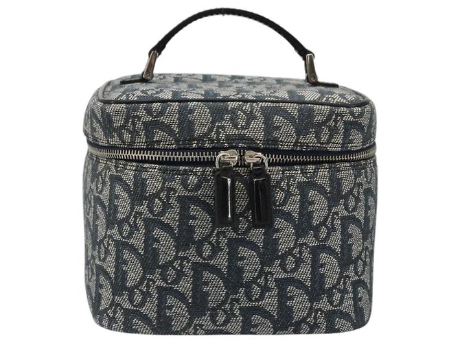Beauty Case Christian Dior Trotter Canvas Navy Silver Auth mr2574V Argento Blu navy - vista 13