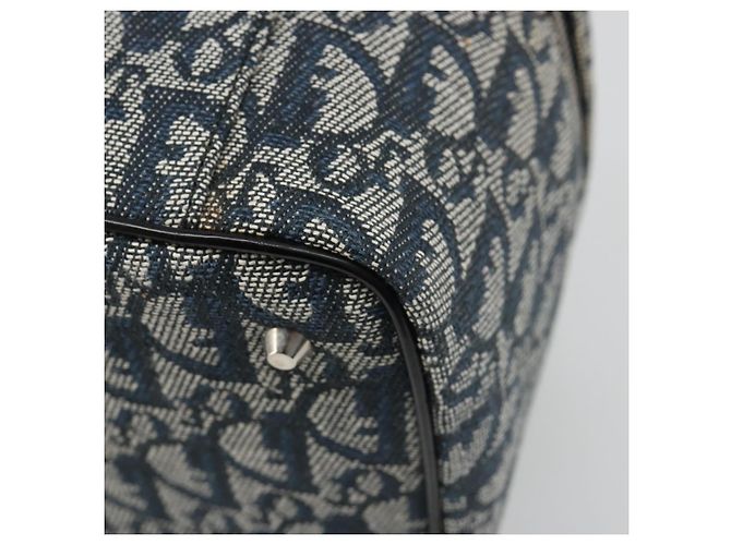 Beauty Case Christian Dior Trotter Canvas Navy Silver Auth mr2574V Argento Blu navy - vista 16