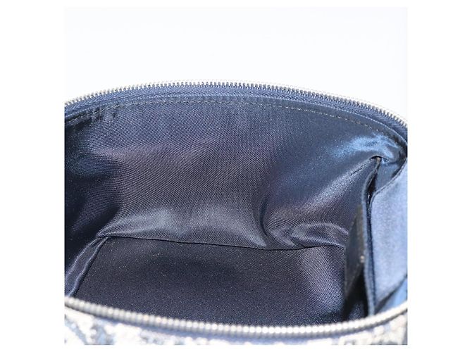 Beauty Case Christian Dior Trotter Canvas Navy Silver Auth mr2574V Argento Blu navy - vista 20