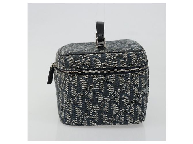 Beauty Case Christian Dior Trotter Canvas Navy Silver Auth mr2574V Argento Blu navy - vista 3