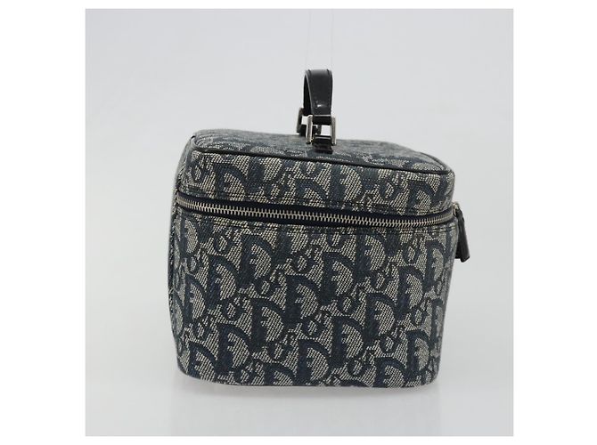 Beauty Case Christian Dior Trotter Canvas Navy Silver Auth mr2574V Argento Blu navy - vista 4