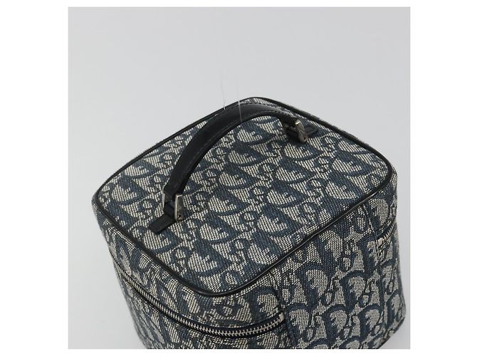 Beauty Case Christian Dior Trotter Canvas Navy Silver Auth mr2574V Argento Blu navy - vista 6