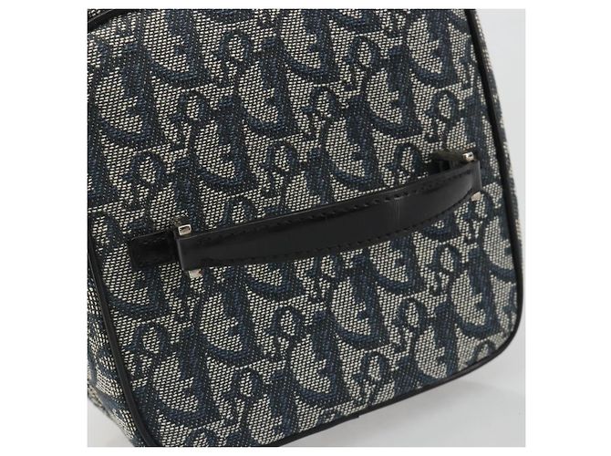Beauty Case Christian Dior Trotter Canvas Navy Silver Auth mr2574V Argento Blu navy - vista 7