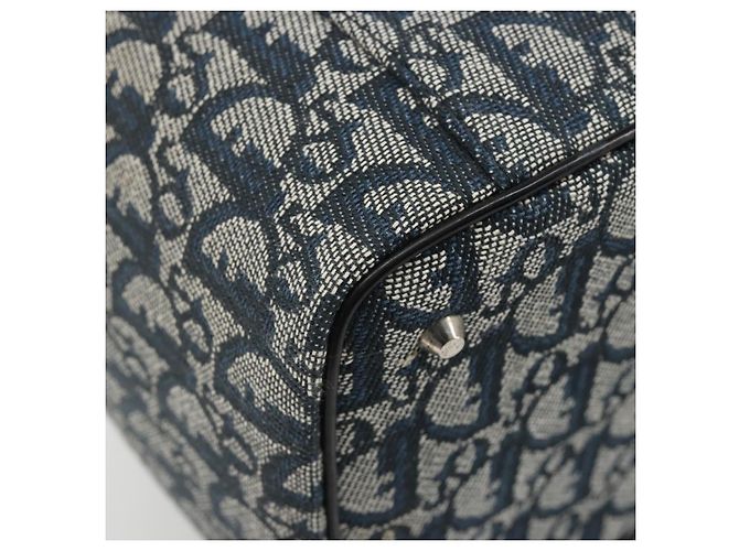 Beauty Case Christian Dior Trotter Canvas Navy Silver Auth mr2574V Argento Blu navy - vista 9