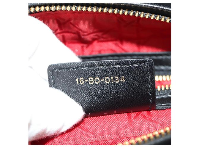 Borsa Christian Dior Canage in pelle di agnello nera e oro Auth yk20569SAM Nero D'oro - vista 11