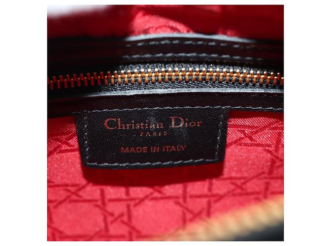 Borsa Christian Dior Canage in pelle di agnello nera e oro Auth yk20569SAM Nero D'oro - vista 20