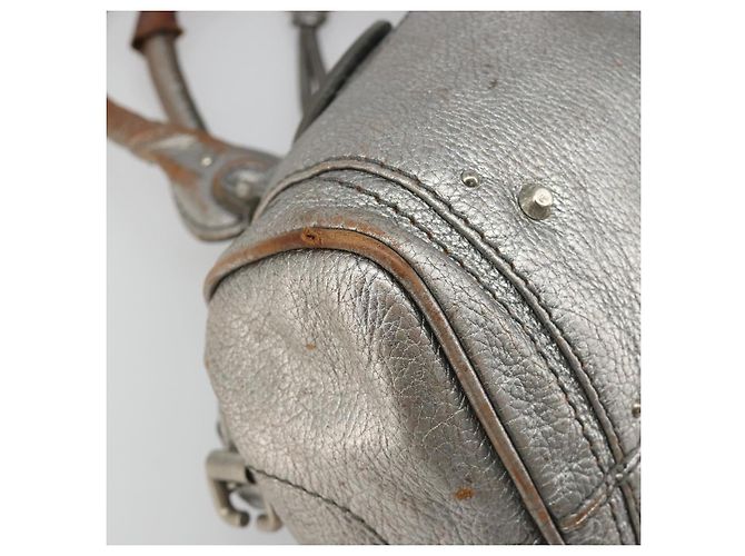 Chloé Borsa Chloe Paddington in pelle argento Auth am11924A - vista 14