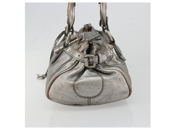 Chloé Borsa Chloe Paddington in pelle argento Auth am11924A - vista 3