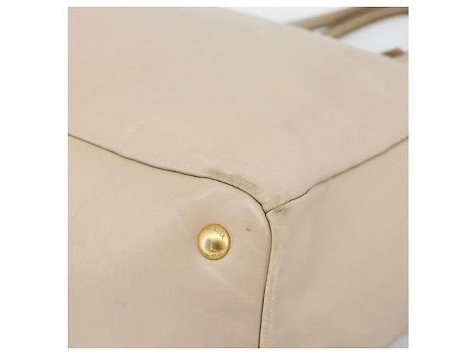 Borsa PRADA in pelle 2way Beige Oro Auth 186432A D'oro - vista 9