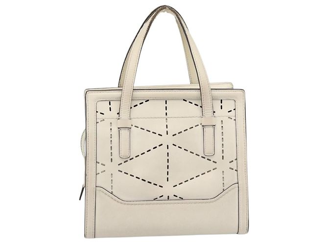 Borsa a mano Salvatore Ferragamo in pelle bianca e oro Auth hk3799 Bianco D'oro - vista 2